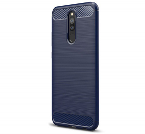 Szilikon telefonv&eacute;dő (k&ouml;zepesen &uuml;t&eacute;s&aacute;ll&oacute;, l&eacute;gp&aacute;rn&aacute;s sarok, sz&aacute;lcsiszolt, karbon minta) S&Ouml;T&Eacute;TK&Eacute;K [Xiaomi Redmi 8A]