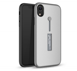Műanyag telefonvédő (gumírozott, ujjra húzható szilikon) EZÜST [Apple iPhone XR 6.1]