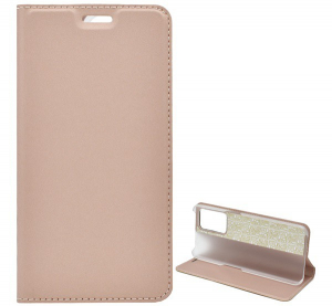 Tok &aacute;ll&oacute;, bőr hat&aacute;s&uacute; (FLIP, oldalra ny&iacute;l&oacute;, asztali tart&oacute; funkci&oacute;) ROZ&Eacute;ARANY 2 [Realme GT Master 5G]