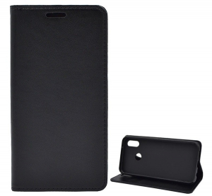 Tok &aacute;ll&oacute;, bőr hat&aacute;s&uacute; (FLIP, oldalra ny&iacute;l&oacute;, asztali tart&oacute; funkci&oacute;) FEKETE [Huawei P20 Lite]