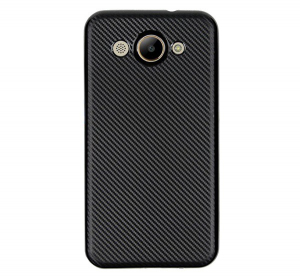 Szilikon telefonvédő (karbon minta) FEKETE [Huawei Y3 (2017)]