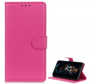 Tok álló, bőr hatású (FLIP, oldalra nyíló, asztali tartó funkció, prémium) RÓZSASZÍN [Xiaomi Redmi 9A (Redmi 9 AT)]