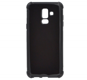 Szilikon telefonvédő (közepesen ütésálló, légpárnás sarok, fényes) FEKETE [Samsung Galaxy A6+ (2018) SM-A605F]