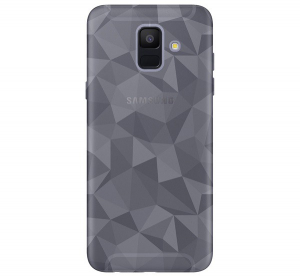Szilikon telefonvédő (3D, gyémánt minta) FÜSTSZÍNŰ [Samsung Galaxy A6 (2018) SM-A600F]