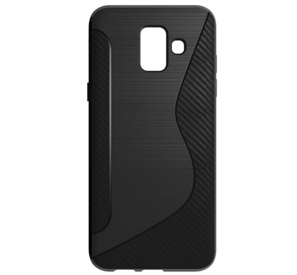Szilikon telefonvédő (S-line, karbon minta) FEKETE [Samsung Galaxy A6 (2018) SM-A600F]