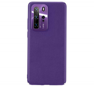 JOYROOM STAR LORD műanyag telefonvédő (ultravékony, fém kameravédő keret, bőr hatású bevonat) LILA [Huawei P40 Pro 5G]
