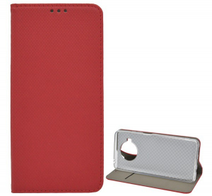 Tok álló, bőr hatású (FLIP, oldalra nyíló, asztali tartó funkció, rombusz minta) PIROS [Xiaomi Mi 10T Lite 5G]