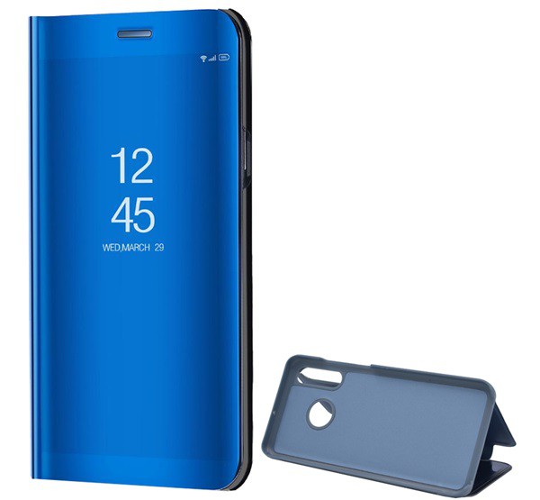 Tok álló (aktív FLIP, oldalra nyíló, asztali tartó funkció, tükrös felület, Mirror View Case) KÉK [Huawei P30 Lite (Nova 4e)]