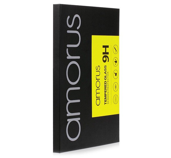 AMORUS képernyővédő üveg (2.5D full glue, teljes felületén tapad, extra karcálló, 0.3mm, 9H) FEKETE [OnePlus Nord CE 5G]