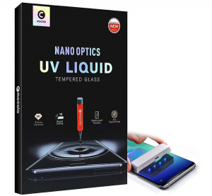 MOCOLO UV LIQUID k&eacute;pernyőv&eacute;dő &uuml;veg (3D full cover, &iacute;ves, karc&aacute;ll&oacute;, 0.3mm, 9H + UV l&aacute;mpa) &Aacute;TL&Aacute;TSZ&Oacute; [Samsung Galaxy S22 Ultra 5G (SM-S908)]