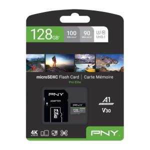 128GB microSDXC PNY PRO Elite U3 A1 V30 + adapter (P-SDU128V31100PRO-GE)
