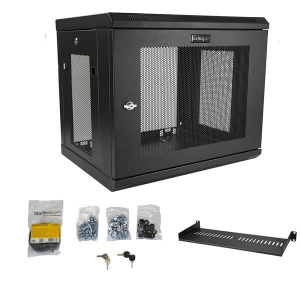 Startech.com 9U 14.6" fali rack szekrény fekete (RK9WALM)