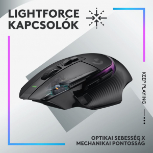 Logitech G502 X Plus Gamer egér játékhoz fekete RGB (910-006162 / 910-006163)