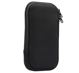 Tok &aacute;ll&oacute;, textil (&uuml;t&eacute;s&aacute;ll&oacute; belső, cipz&aacute;ras, univerz&aacute;lis, 6.7-6.9" m&eacute;ret + nyakp&aacute;nt) FEKETE [Oppo A76]