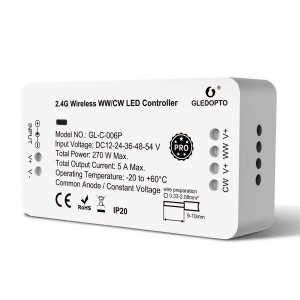 Gledopto Zigbee Pro WW/CW (CCT) LED vezérlés (Zigbee+RF) 12V / 24V / 36V / 48V / 54V DC (GLE-REL-C006P)