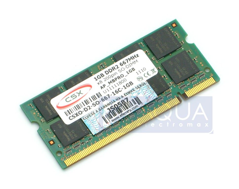 1GB 667MHz DDR2 Notebook RAM CSX (CSXO-D2-SO-667-8C-1GB)