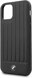 BMW iPhone 11 Pro Max csíkos kemény tok fekete (BMHCN65POCBK)