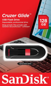 Pen Drive 128GB USB 2.0 SanDisk Cruzer Glide fekete (SDCZ60-128G-B35)