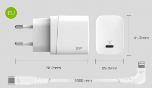 Silicon Power Boost Charger QM10 Combo gyorst&ouml;ltő Type-C - Lightning k&aacute;bellel (SP18WASYQM10L0CW)