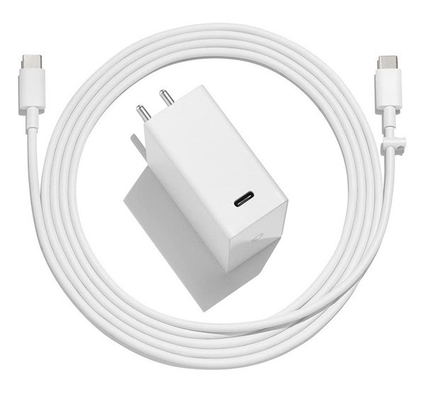 GOOGLE hálózati töltő USB aljzat (45W, gyorstöltés támogatás + Type-C kábel) FEHÉR (W16-045N5C)
