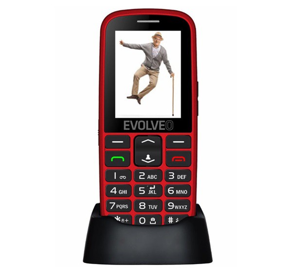 MOBILTELEFON készülék EVOLVEO EP-550 Easy Phone (Red) Nagy gomb és kijelző, vészhívó gomb! (11000615)