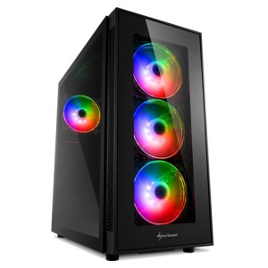 Sharkoon TG5 Pro RGB táp nélküli ablakos ház fekete (4044951029105)