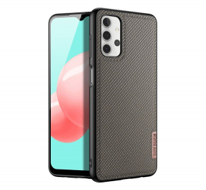 DUX DUCIS FINO szilikon telefonv&eacute;dő (műanyag belső, k&ouml;zepesen &uuml;t&eacute;s&aacute;ll&oacute;, r&aacute;cs minta) BARNA [Samsung Galaxy A32 5G (SM-A326)]