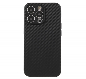 Szilikon telefonvédő (karbon minta) FEKETE [Apple iPhone 13 Pro Max]