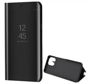 Tok álló (aktív FLIP, oldalra nyíló, asztali tartó funkció, tükrös felület, Mirror View Case) FEKETE [Xiaomi 11 Lite 5G NE]