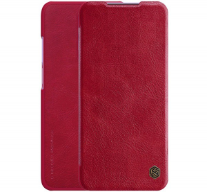 NILLKIN QIN tok álló, bőr hatású (FLIP, oldalra nyíló, bankkártya tartó) PIROS [Xiaomi Redmi K30 / K30 5G]
