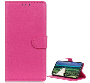 Tok álló, bőr hatású (FLIP, oldalra nyíló, asztali tartó funkció, prémium) RÓZSASZÍN [Nokia G20]
