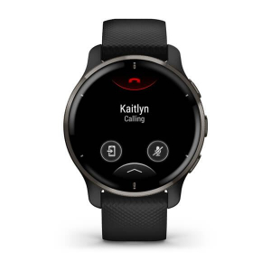 Garmin Venu 2 Plus fekete kerettel, és fekete szilikon szíjjal (010-02496-11)