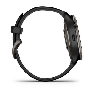 Garmin Venu 2 Plus fekete kerettel, és fekete szilikon szíjjal (010-02496-11)