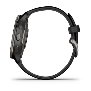 Garmin Venu 2 Plus fekete kerettel, és fekete szilikon szíjjal (010-02496-11)