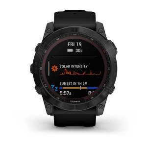 Garmin Fenix 7X Sapphire Solar okosóra fekete DLC titánium, fekete színű szilikon szíjjal (010-02541-23)
