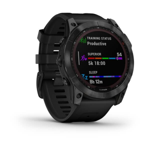 Garmin Fenix 7X Sapphire Solar okosóra fekete DLC titánium, fekete színű szilikon szíjjal (010-02541-23)