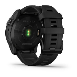 Garmin Fenix 7X Sapphire Solar okosóra fekete DLC titánium, fekete színű szilikon szíjjal (010-02541-23)