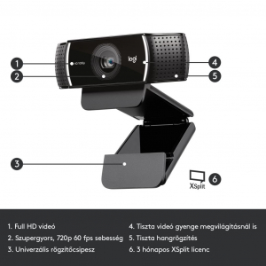 Logitech C922 Pro Stream full HD webkamera (960-001088)