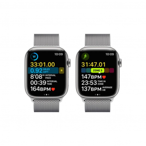 Apple Watch Series 8 GPS + Cellular 45mm ezüstszínű rozsdamentesacél tok, ezüstszínű milánói szíj (MNKJ3CM/A)