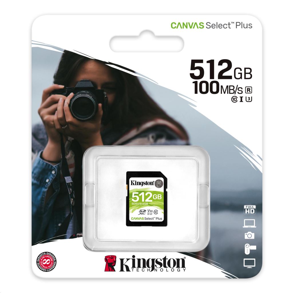 512GB SDXC Kingston Canvas Select Plus CL10 memóriakártya (SDS2/512GB)