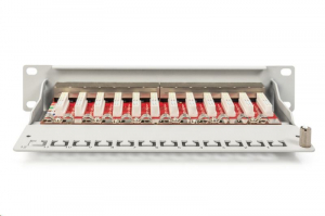 Digitus DN-91612S-EA-G patch panel 12 port 1U 10" CAT 6a árnyékolt szürke