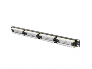 Lanberg Patch panel CAT6 24 PORT 1U 19" fekete (PPU6-1024-B)
