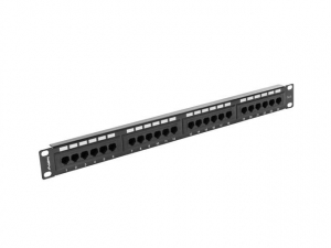 Lanberg Patch panel CAT6 24 PORT 1U 19" fekete (PPU6-1024-B)
