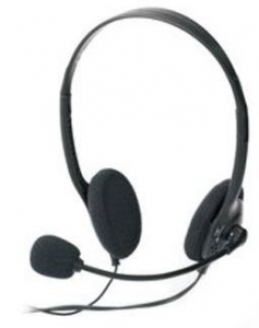 Ednet Headset mikrofonos fejhallgató fekete (83022)