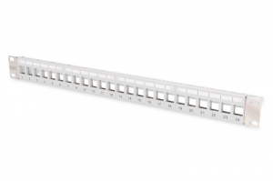 Digitus DN-91410-LF modular patch panel 24 port 1U árnyékolt unloaded szürke