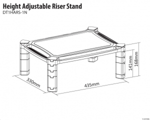 V7 állítható magasságú monitor állvány 435X330X168mm fekete (DT1HARS-1E)