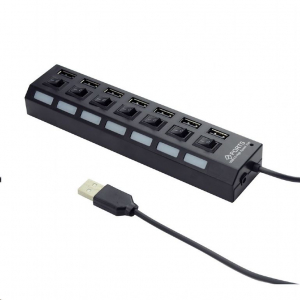 Gembird USB 2.0 HUB 7 portos fekete (UHB-U2P7-03)