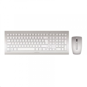 Cherry DW 8000 vezeték nélküli német billentyűzet + optikai egér ezüst-fehér (JD-0310DE)