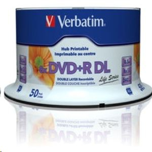 Verbatim DVD+R 8.5GB 8X dupla rétegű nyomtatható DVD lemez 50db/henger  (97693)