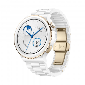 Huawei Watch GT 3 Pro Ceramic okosóra, Nanokristályos kerámia óratok, fehér kerámia szíj (55028824)